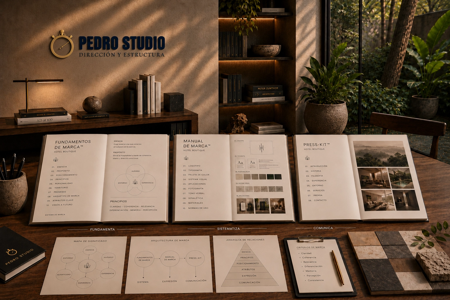 Manual de Marca, Press-kit y Sitio Web desarrollados por Pedro Studio como parte del servicio de Arquitectura de marca.